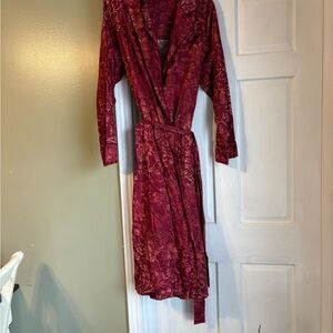 Peruvian Connection Rich Red Floral Wrap Dress